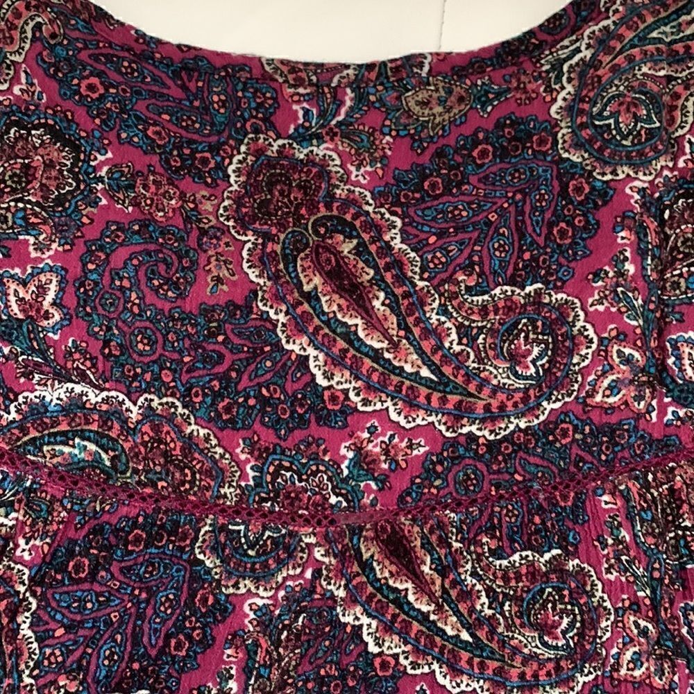 American Eagle Keyhole Paisley Mini Dress Size M - Picture 8 of 12